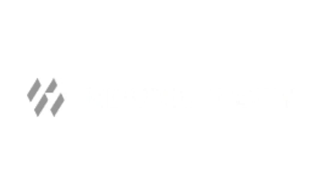 Logo RD UNIVERSITY em branco e cinza