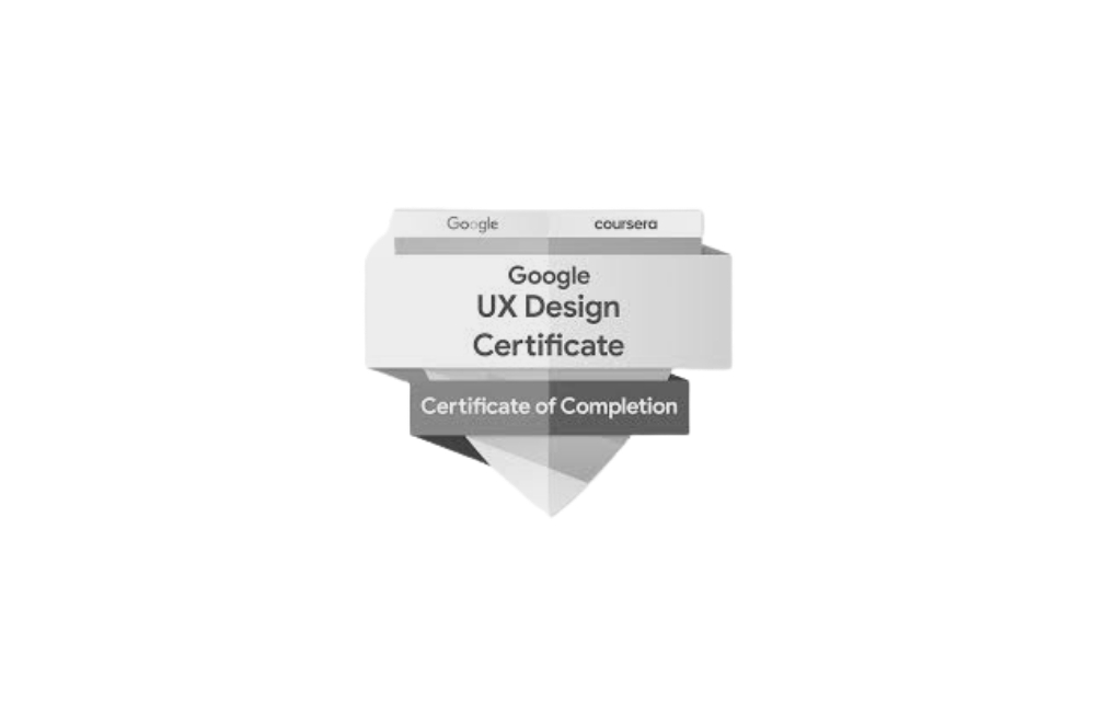 Selo digital oficial de conclusão do Google UX Design Professional Certificate pertencente a Lorena Palmeira, fundadora da LSP Mídia.
